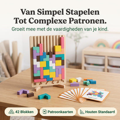 42-Delig Blokkenspel — Kinderschat BlokjesBouw | Montessori Patroonblokken | Vanaf 3 Jaar