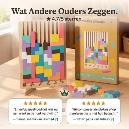 42-Delig Blokkenspel — Kinderschat BlokjesBouw | Montessori Patroonblokken | Vanaf 3 Jaar