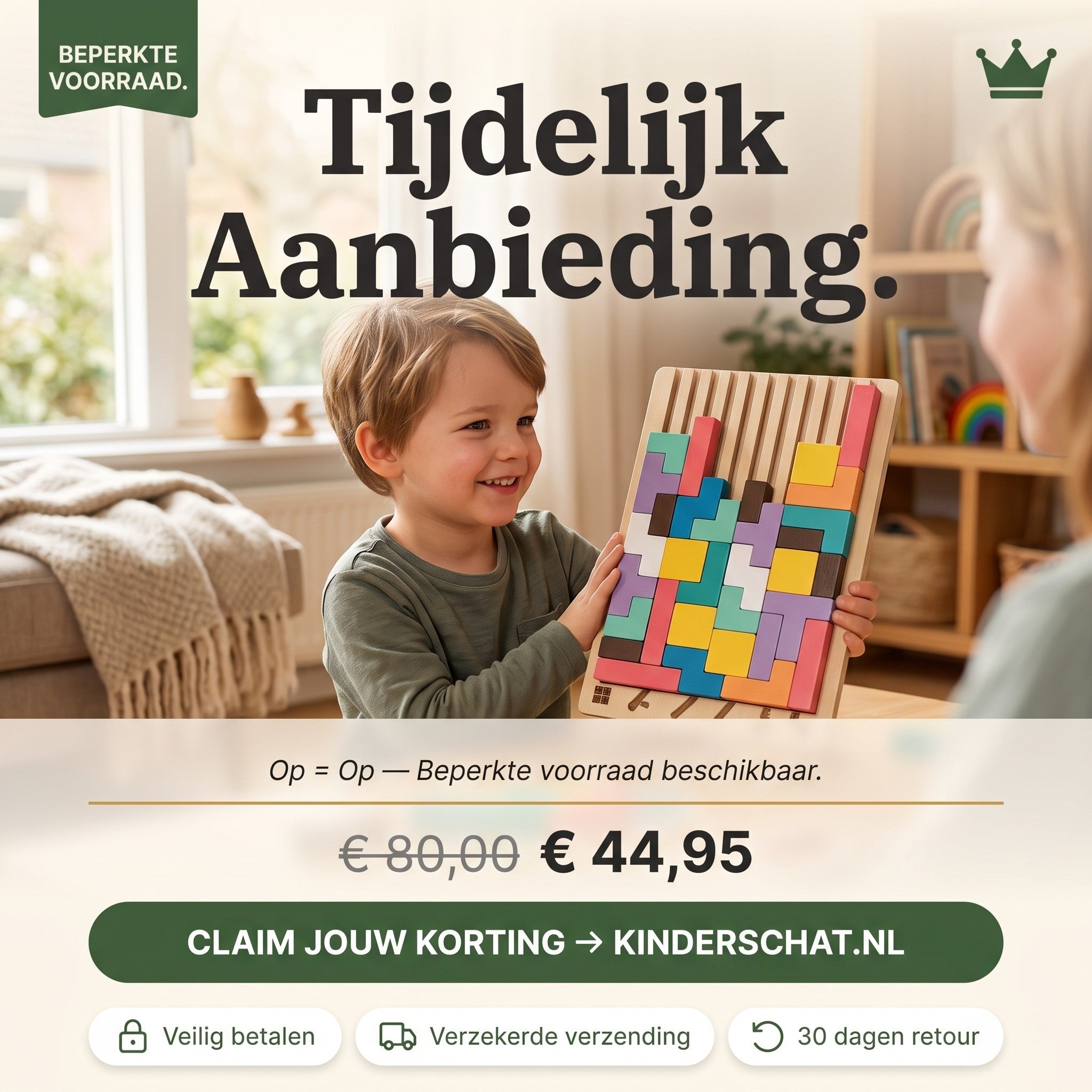 42-Delig Blokkenspel — Kinderschat BlokjesBouw | Montessori Patroonblokken | Vanaf 3 Jaar