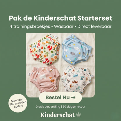 Zindelijk in Jouw Eigen Tempo — Kinderschat Zindelijkheidsbroekjes | Wasbaar & Herbruikbaar