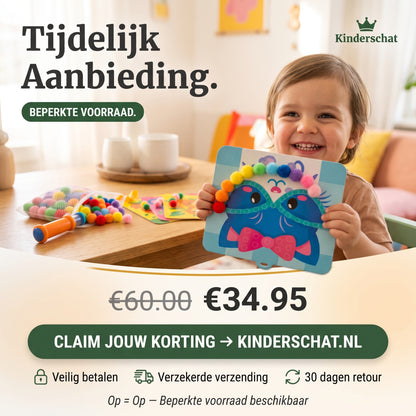 Creatief Knutselen Zonder Rommel — Kinderschat PlakPretPakket | 1000+ Pompons & 18 Ophangdesigns | Vanaf 5 Jaar