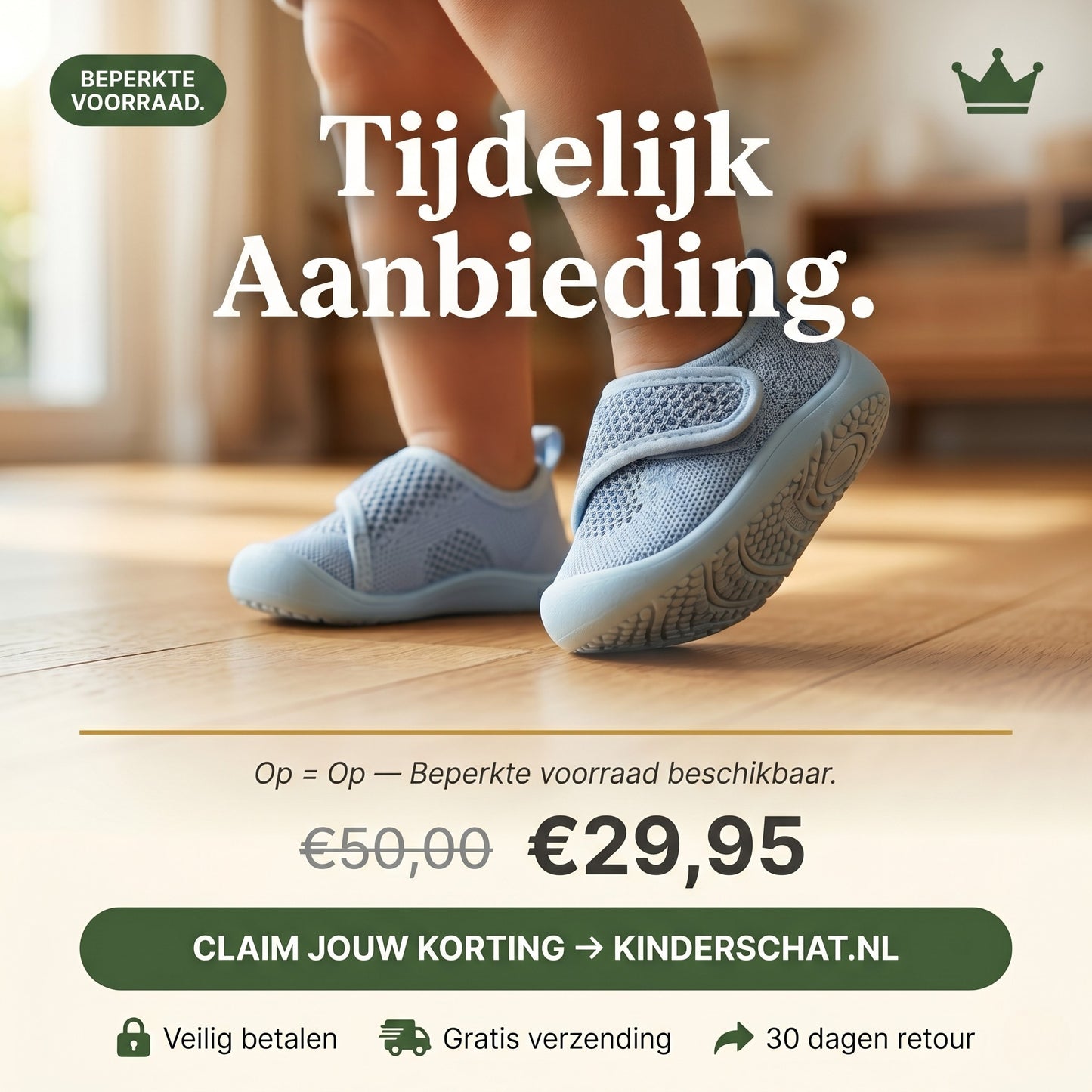 Veilige Eerste Stapjes — Kinderschat Wasbare Loopschoentjes | Antislip & Flexibel | Baby & Peuter