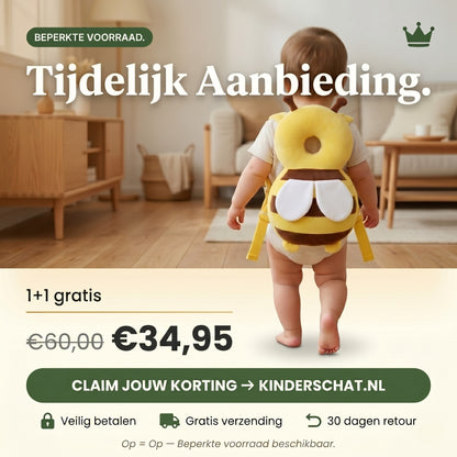 Veilig Leren Lopen — Kinderschat Veiligheidsrugzak | Hoofdbeschermer voor Baby & Peuter | 4-24 Maanden | 1+1 gratis