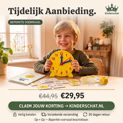 Klokkijken Leren Zonder Frustratie — Kinderschat TijdWijzer | Montessori Educatieve Klok | Groep 2-4