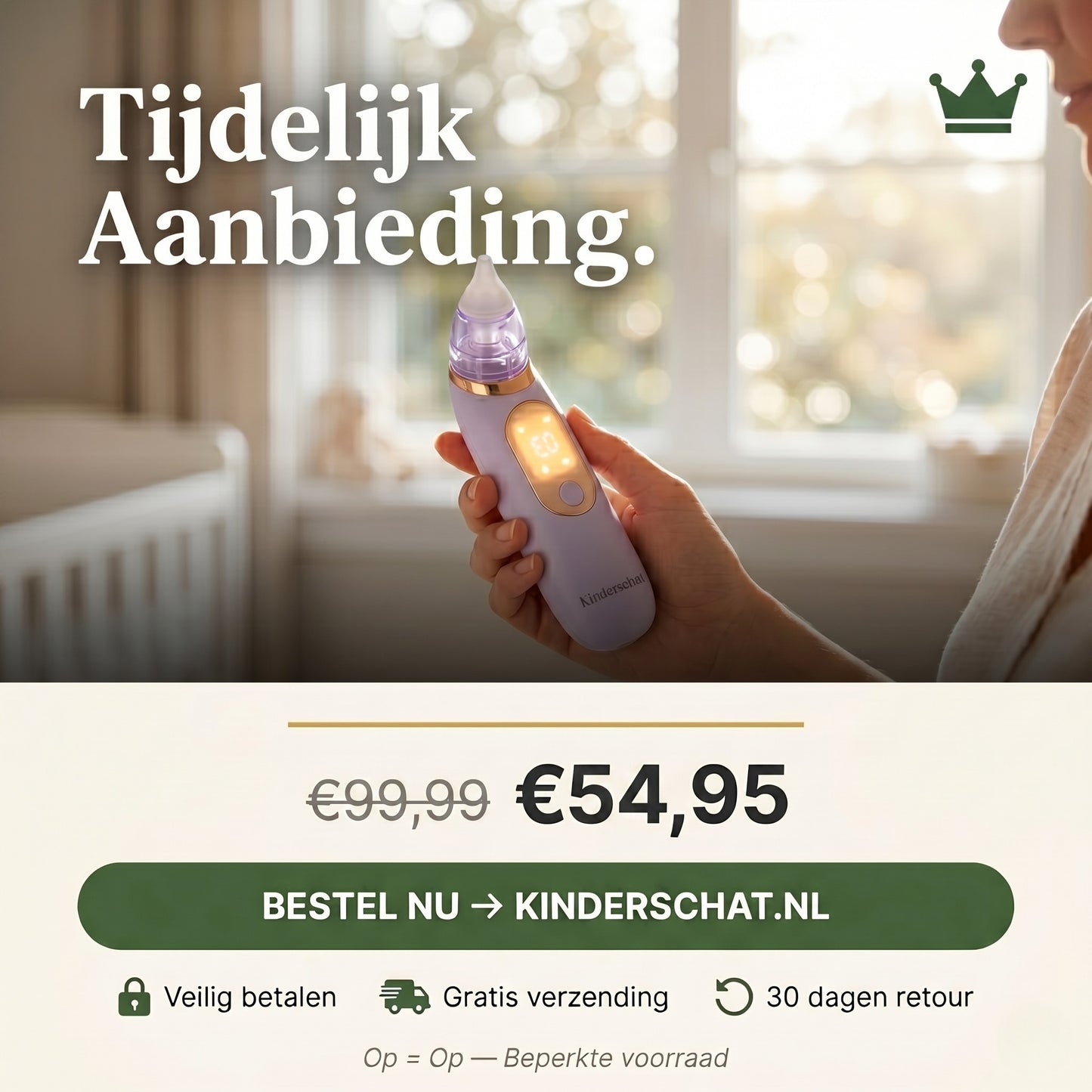 Vrij Ademen in Seconden — 2-in-1 Elektrische Neuszuiger & Vernevelaar | Baby & Peuter