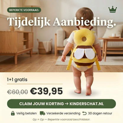 Veilig Leren Lopen — Kinderschat Veiligheidsrugzak | Hoofdbeschermer voor Baby & Peuter | 4-24 Maanden | 1+1 gratis