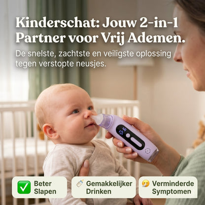 Vrij Ademen in Seconden — 2-in-1 Elektrische Neuszuiger & Vernevelaar | Baby & Peuter