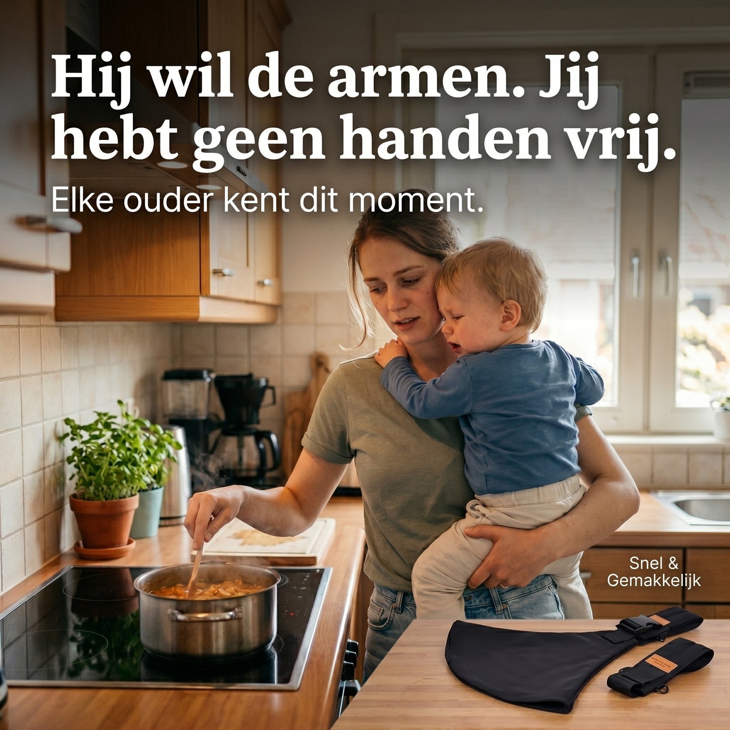 Handen Vrij in 10 Seconden — Kinderschat Schouderdrager | Babydrager voor Thuis en Onderweg | Geschikt van 4,5 kg tot 20 kg