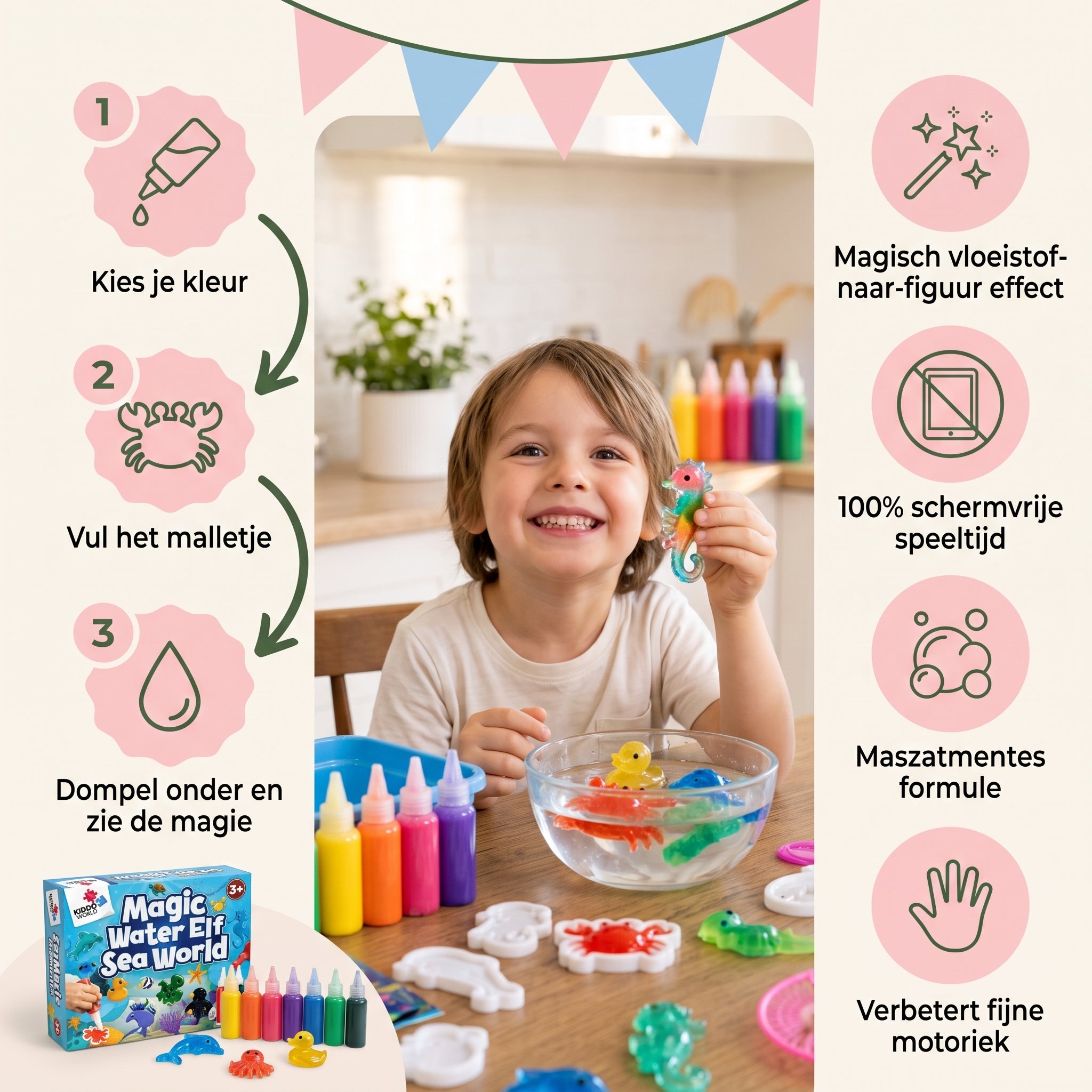 Zelf Zeediertjes Maken — Kinderschat ZeeMagie | Schermvrij DIY Knutselpakket | Vanaf 3 Jaar
