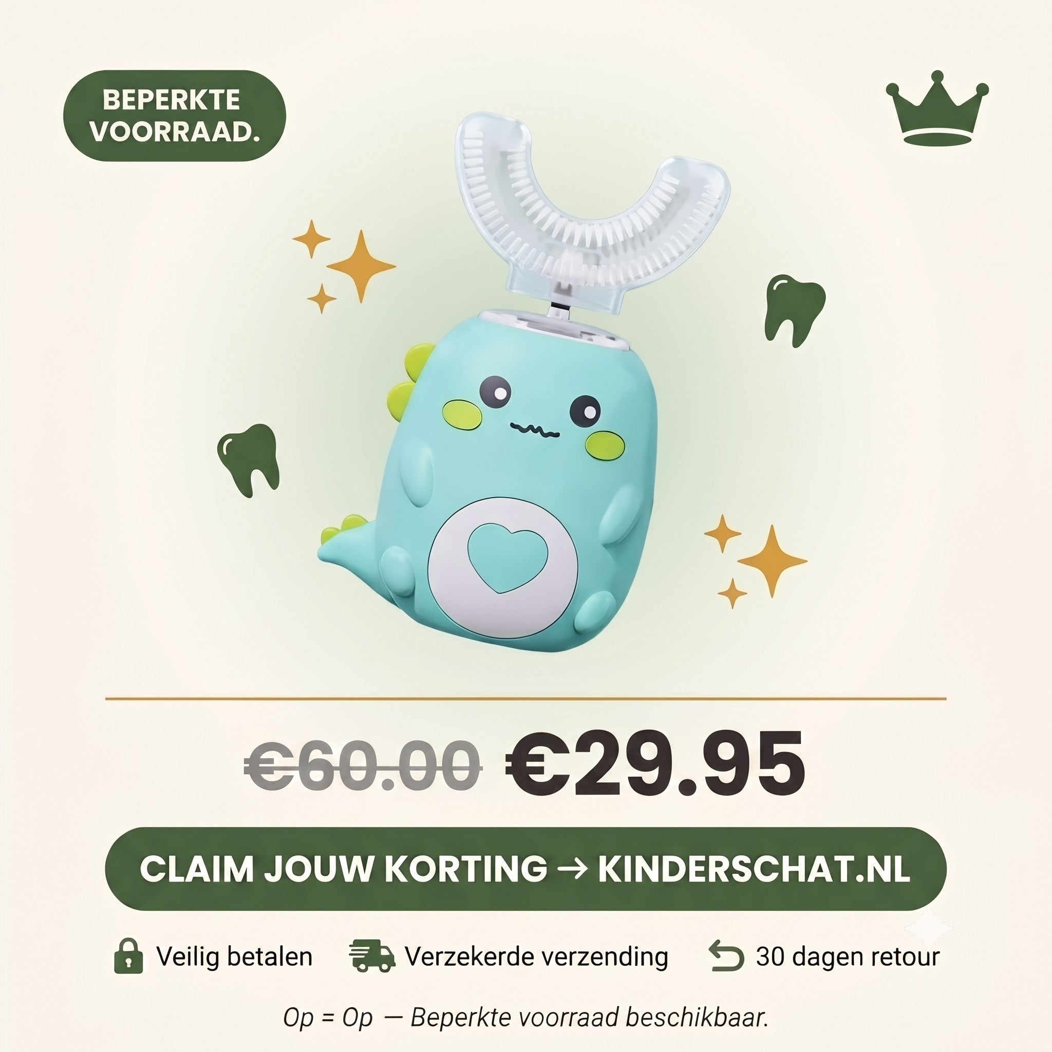 Geen Tranen Meer — Kinderschat DinoBrush | Tandenpoetsen Wordt Leuk | Geschikt Vanaf 2 Jaar