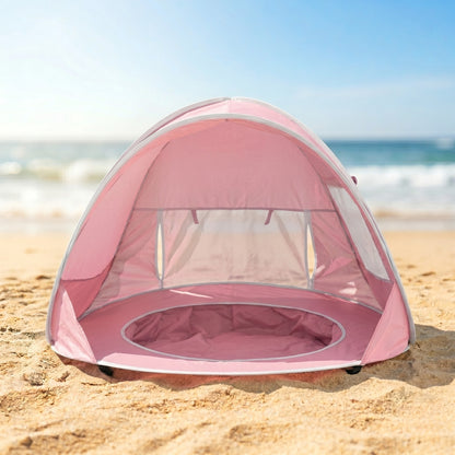 Veilig Spelen in de Zon — Kinderschat Baby Strandtent met Zwembadje | UV50+ Bescherming | In 3 Seconden Opgezet