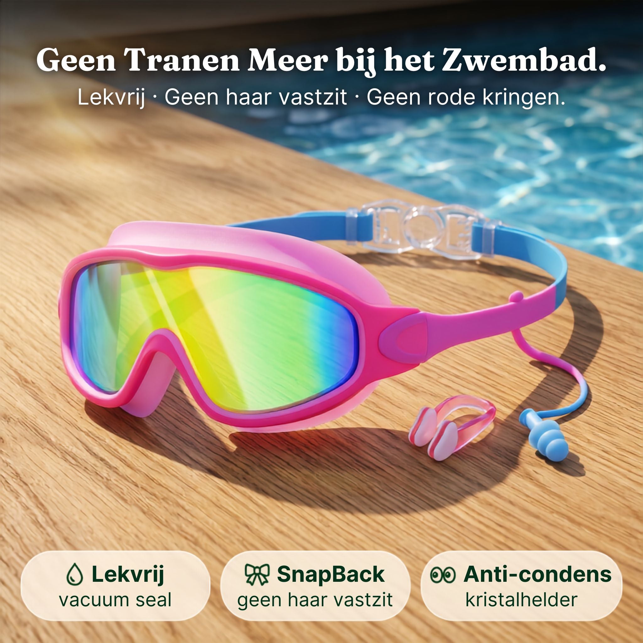 Geen Tranen Meer bij het Zwembad — Kinderschat SplashEyes | Lekvrije Zwembril voor Kinderen | 2-12 Jaar