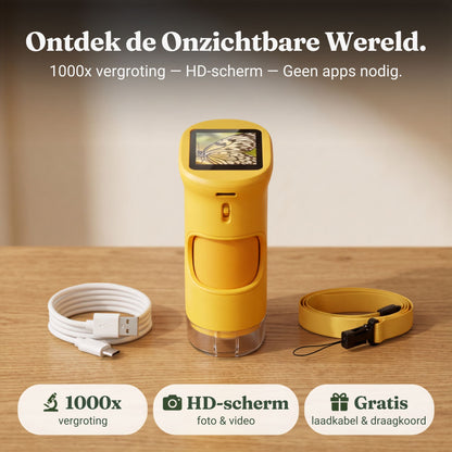 Ontdek de Onzichtbare Wereld — Kinderschat Avonturen Microscoop | 1000x Vergroting | HD-Scherm | Vanaf 4 Jaar