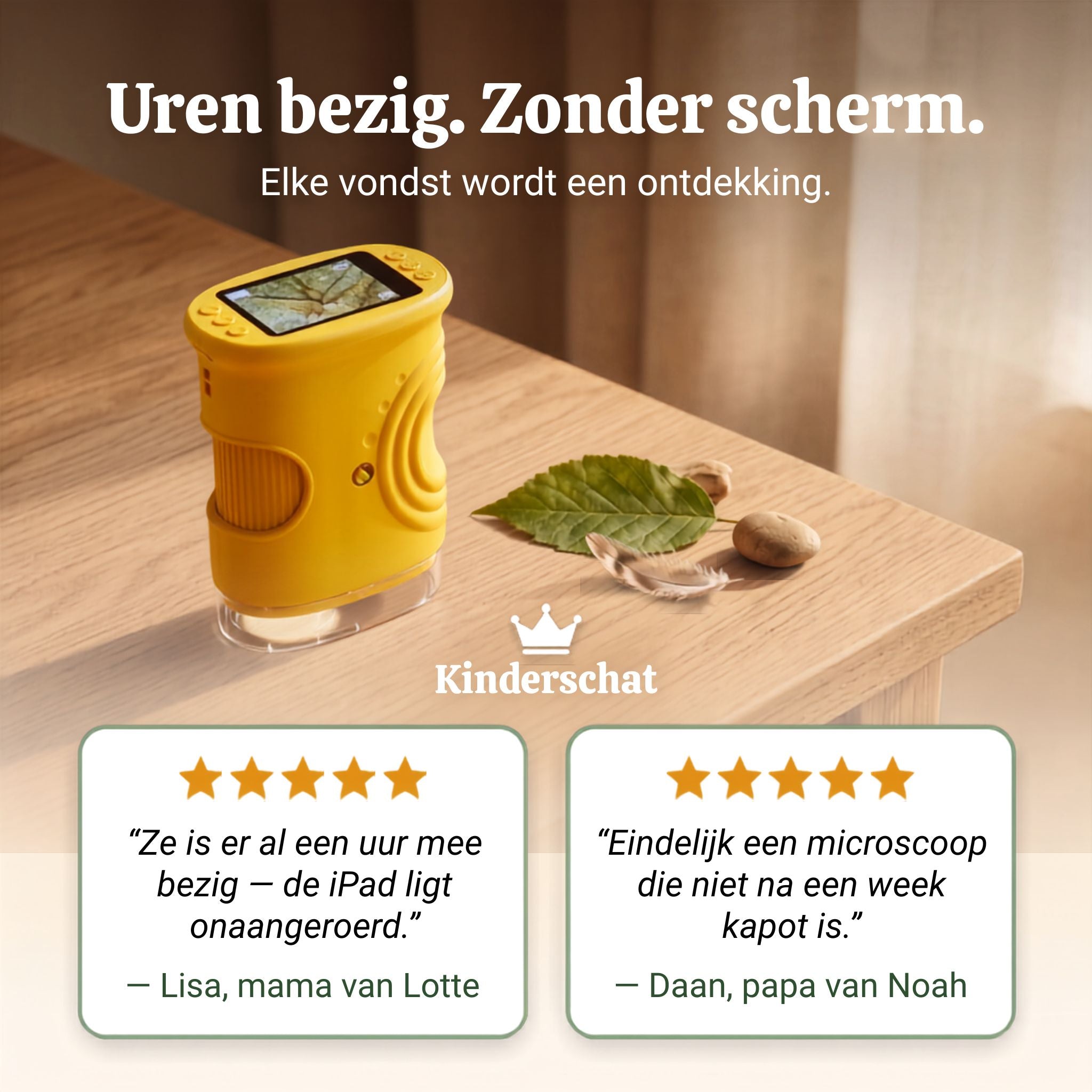Ontdek de Onzichtbare Wereld — Kinderschat Avonturen Microscoop | 1000x Vergroting | HD-Scherm | Vanaf 4 Jaar