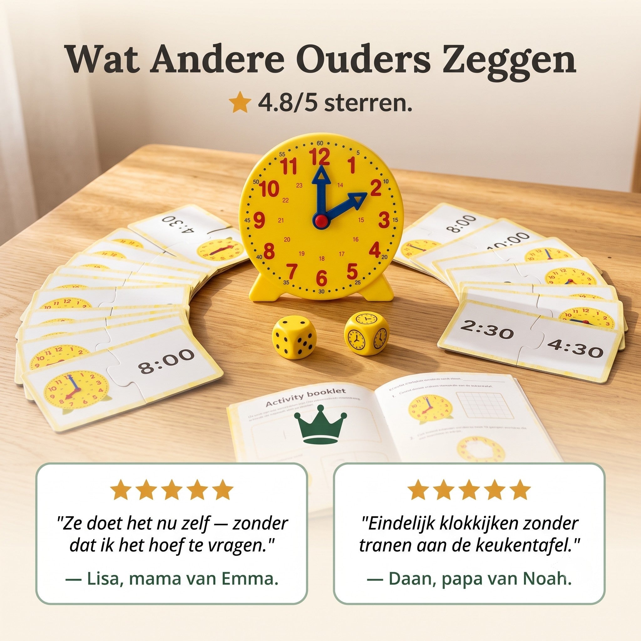 Klokkijken Leren Zonder Frustratie — Kinderschat TijdWijzer | Montessori Educatieve Klok | Groep 2-4