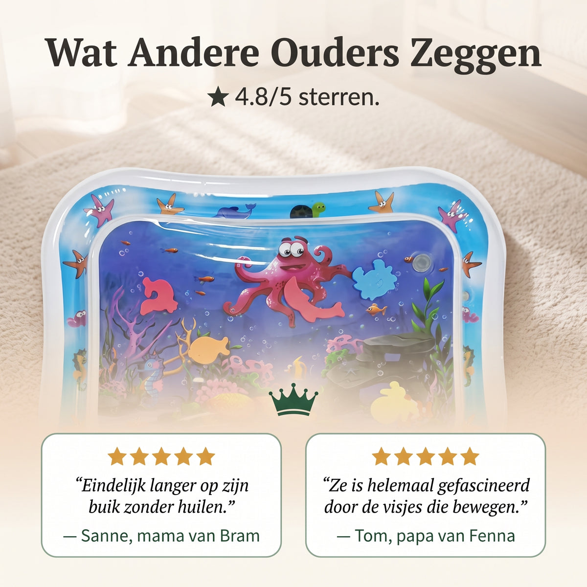 Eindelijk Buikligging Zonder Tranen — Kinderschat ZeeVriendjes | Waterspeelmat | Vanaf 3 Maanden