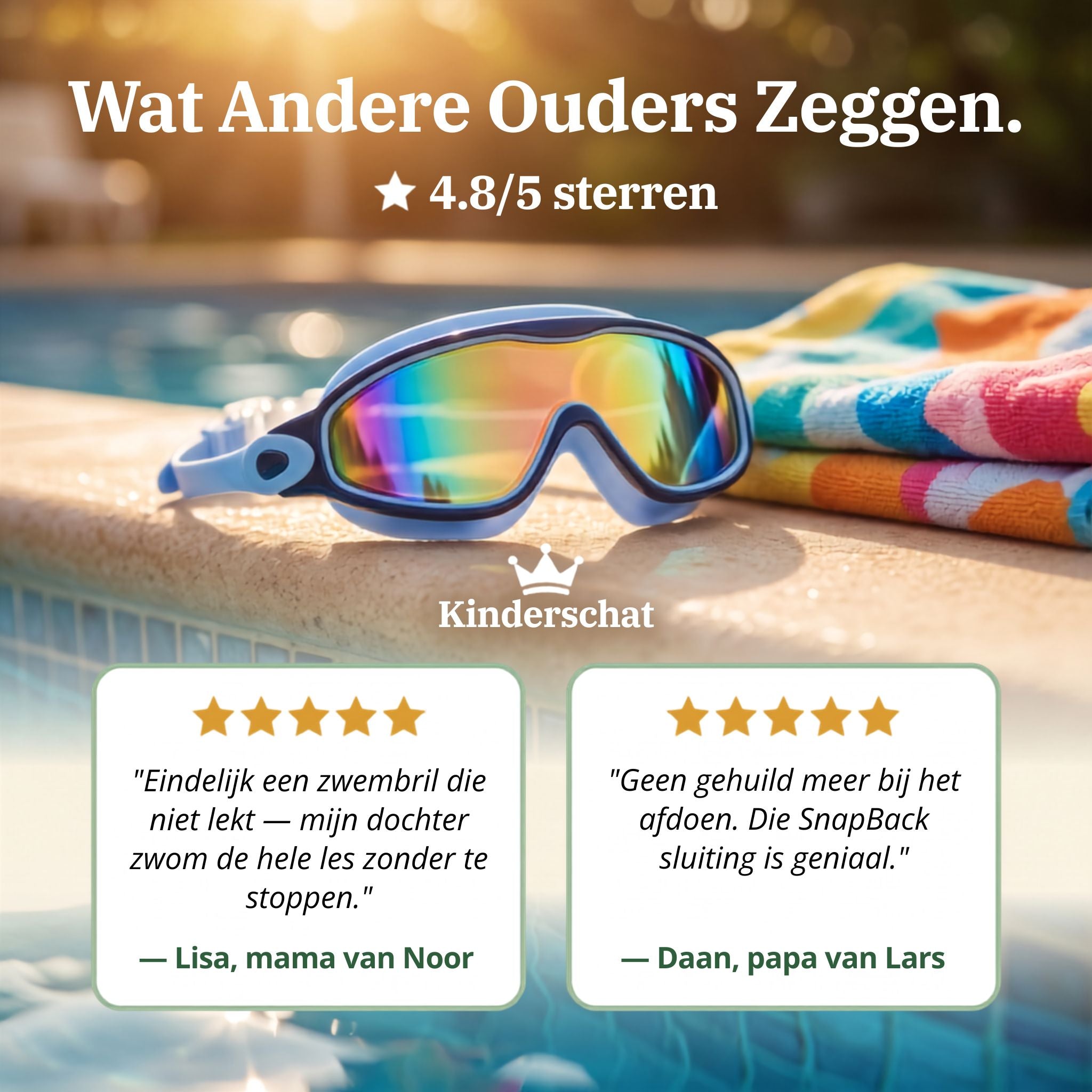 Geen Tranen Meer bij het Zwembad — Kinderschat SplashEyes | Lekvrije Zwembril voor Kinderen | 2-12 Jaar