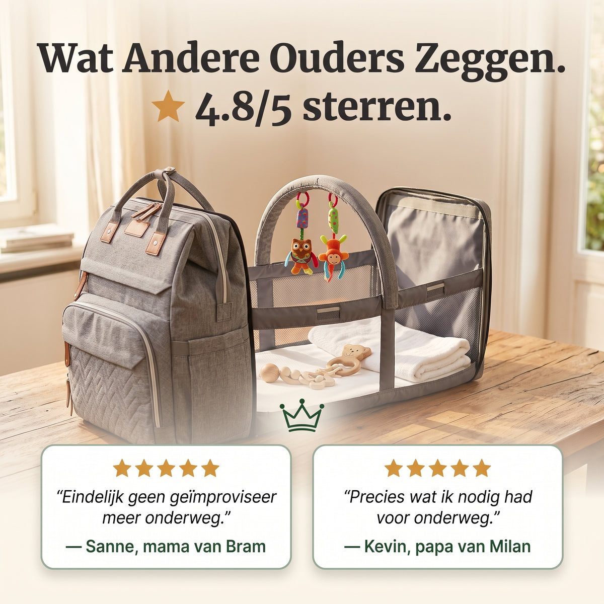 Overal Een Veilige Rustplek — Kinderschat LuierTasPlus | Uitklapbare Luiertas & Verschoonplek | Vanaf 0 Maanden