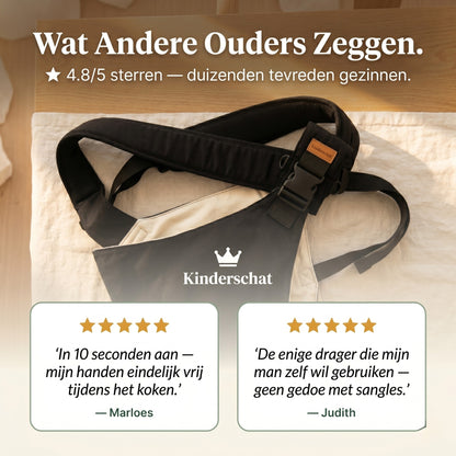 Handen Vrij in 10 Seconden — Kinderschat Schouderdrager | Babydrager voor Thuis en Onderweg | Geschikt van 4,5 kg tot 20 kg